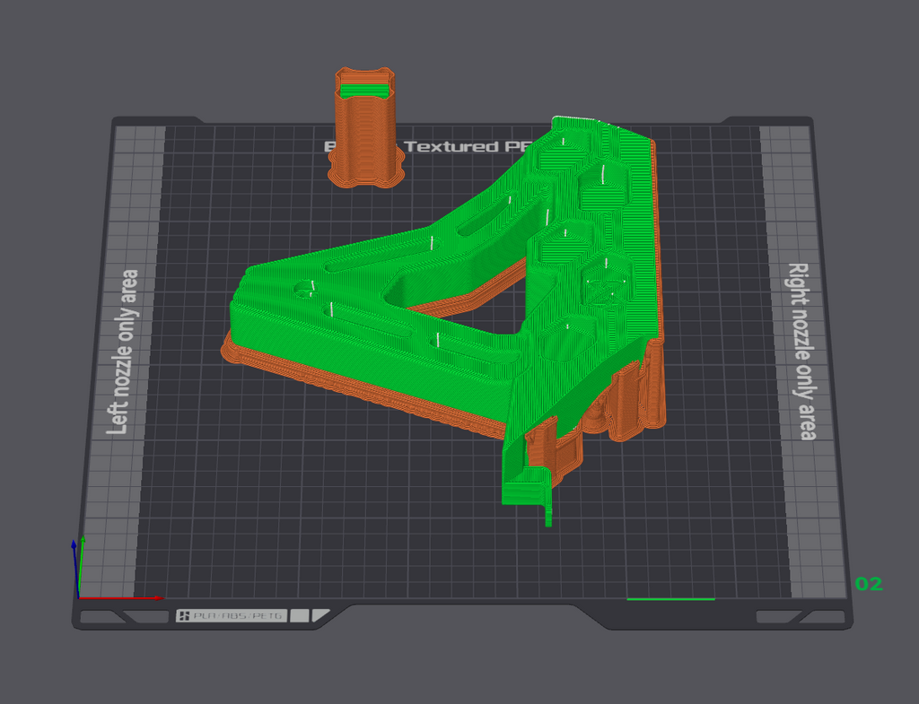 Print plate: two curved parts