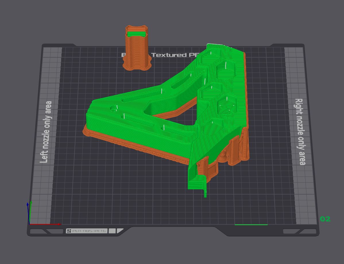 Print plate: two curved parts