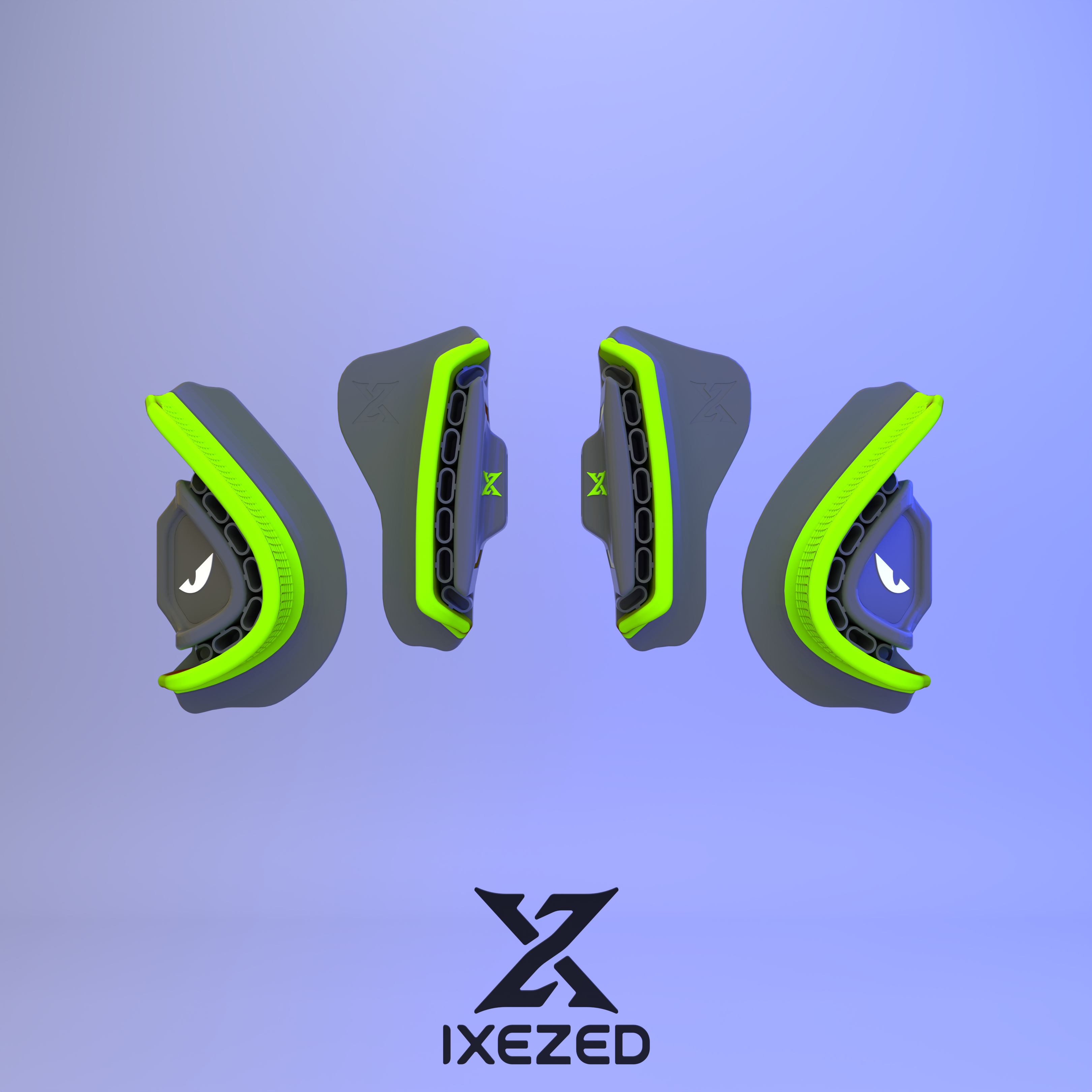 The four parts of the Z-Zero power pads lined up