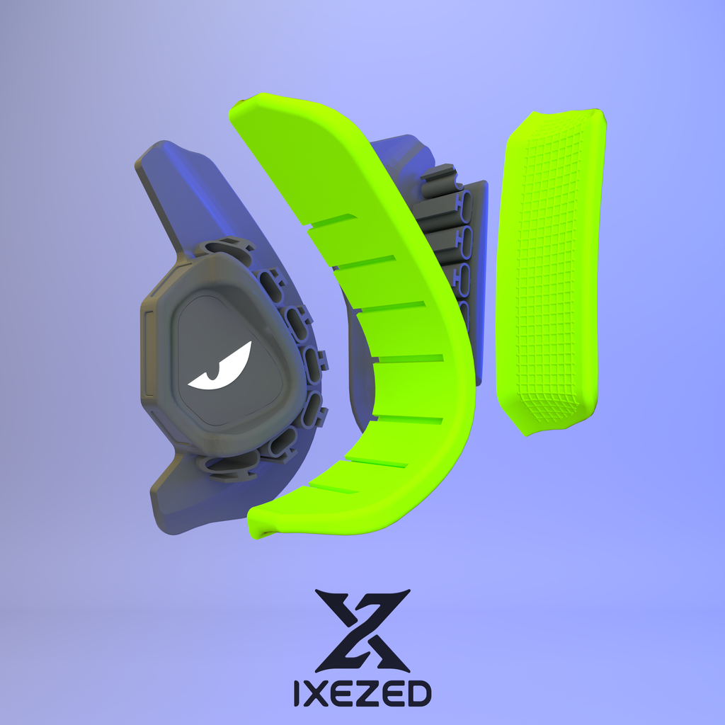 Z-Zero power pads pulled away from the shell, exploded view