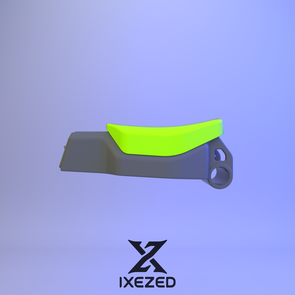 Selle IXEZED imprimée en 3D, montée sur un Leaperkim Lynx OG — vue 2