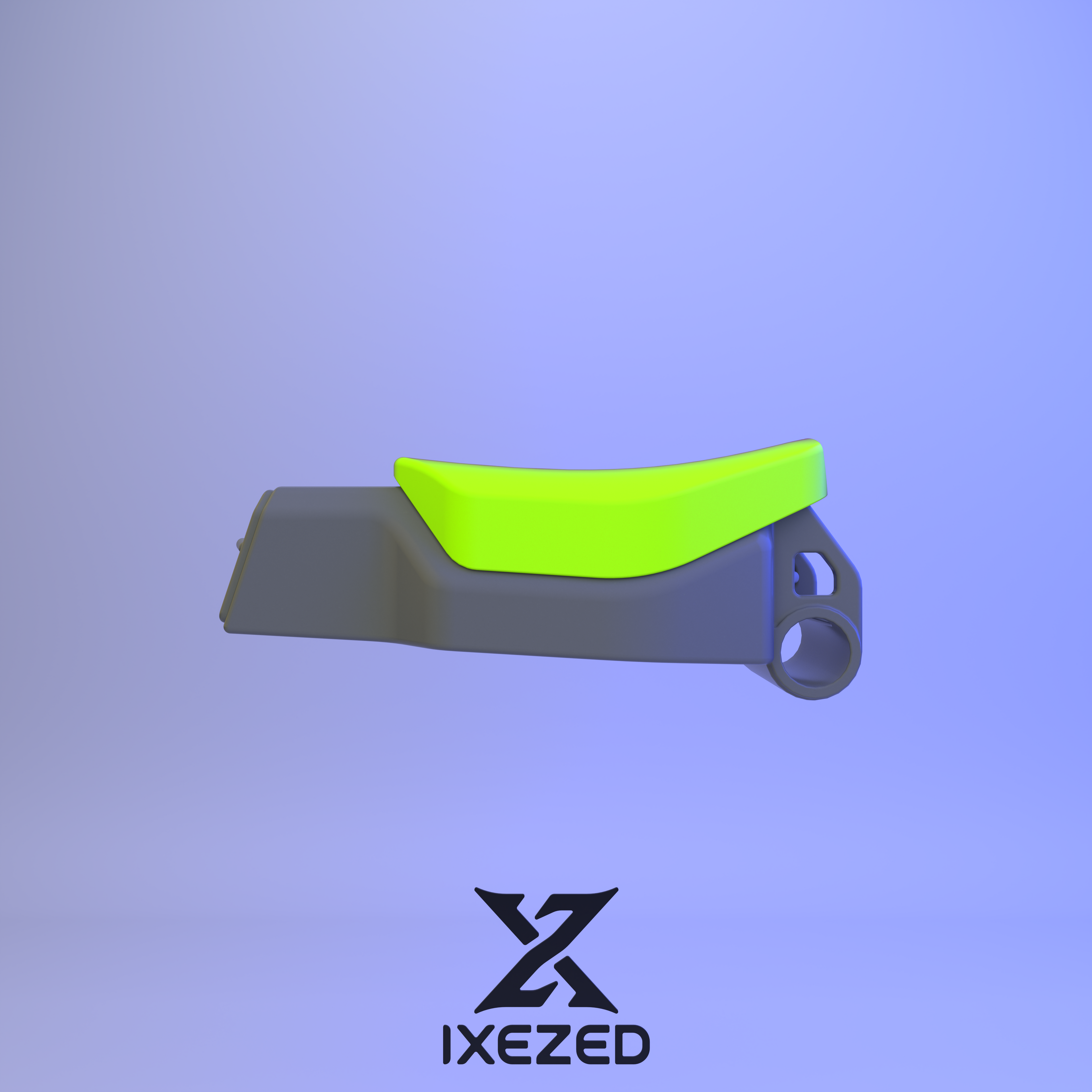 Selle IXEZED imprimée en 3D, montée sur un Leaperkim Lynx OG — vue 2